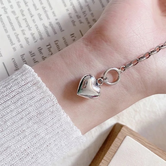 🤍Insta heart chain sterling silver bracelet - Picture 4 of 5